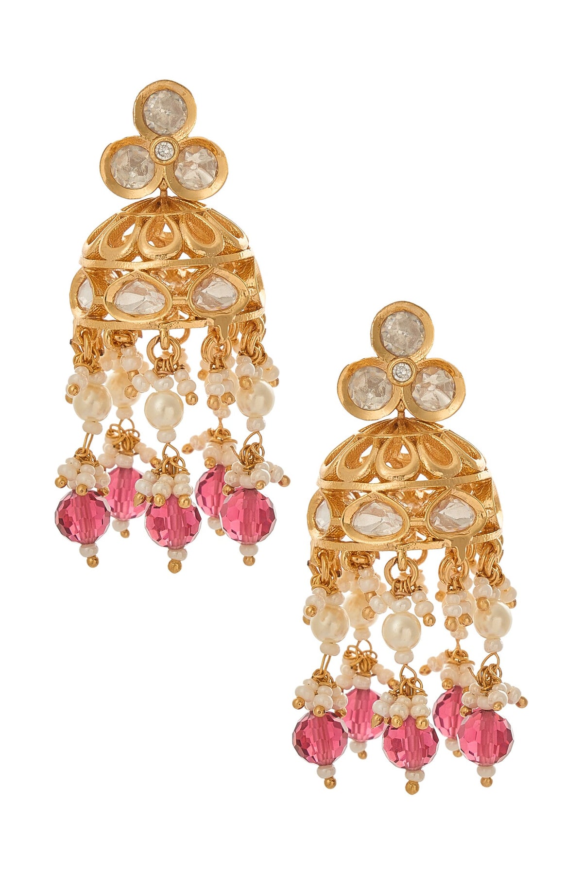 Ruby Brass Necklace & Earring Set 