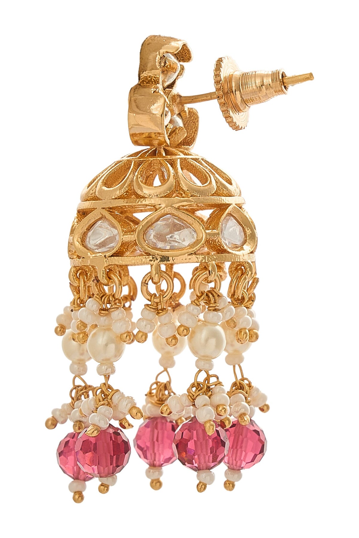 Ruby Brass Necklace & Earring Set 