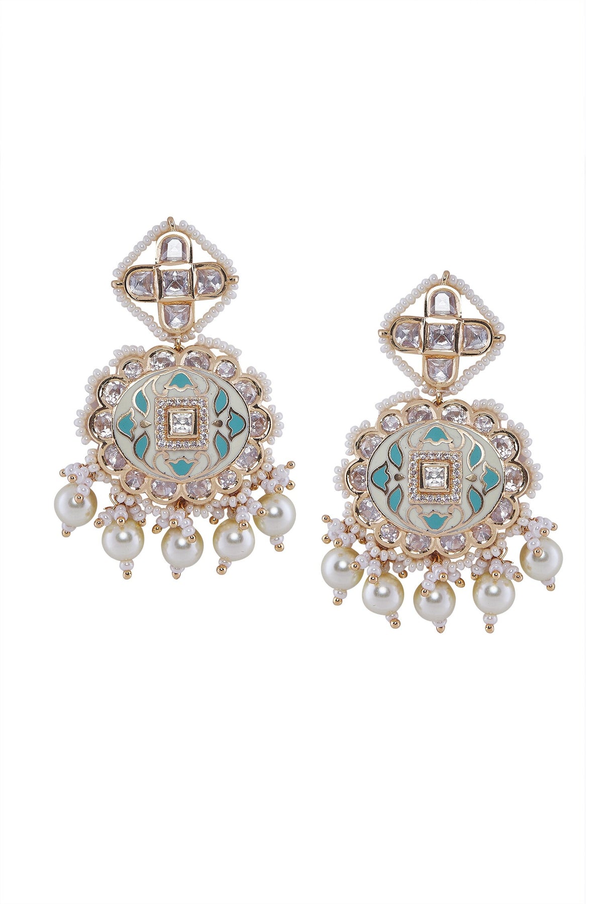 Creme & Mint Brass Jewellery Set 