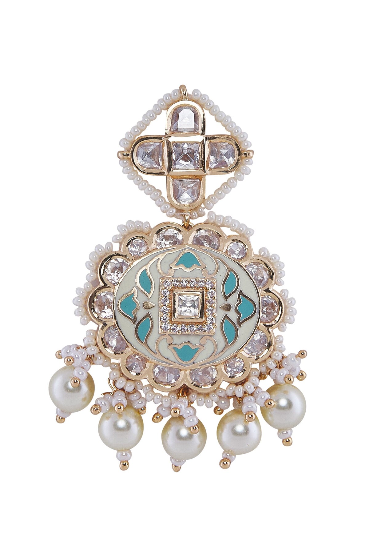 Creme & Mint Brass Jewellery Set 