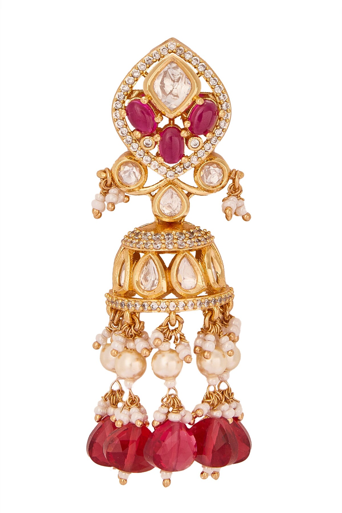 Ruby Stone Embellished Jewellery Set 