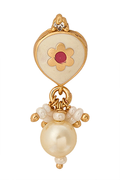 Creme & Ruby Brass Jewellery Set 