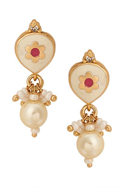 Creme & Ruby Brass Jewellery Set 