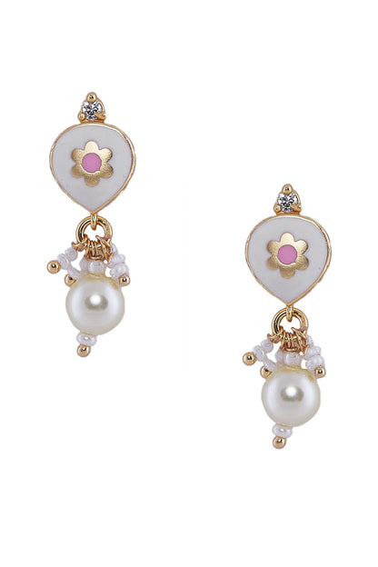Floral Motif Necklace & Earring Set 