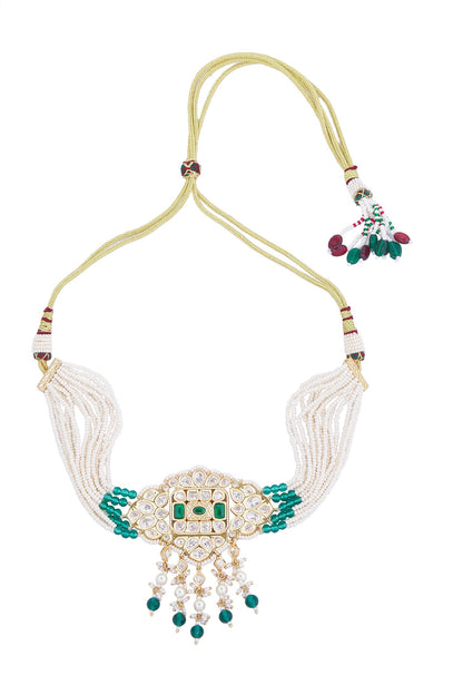 Creme Green Brass Jewellery Set 