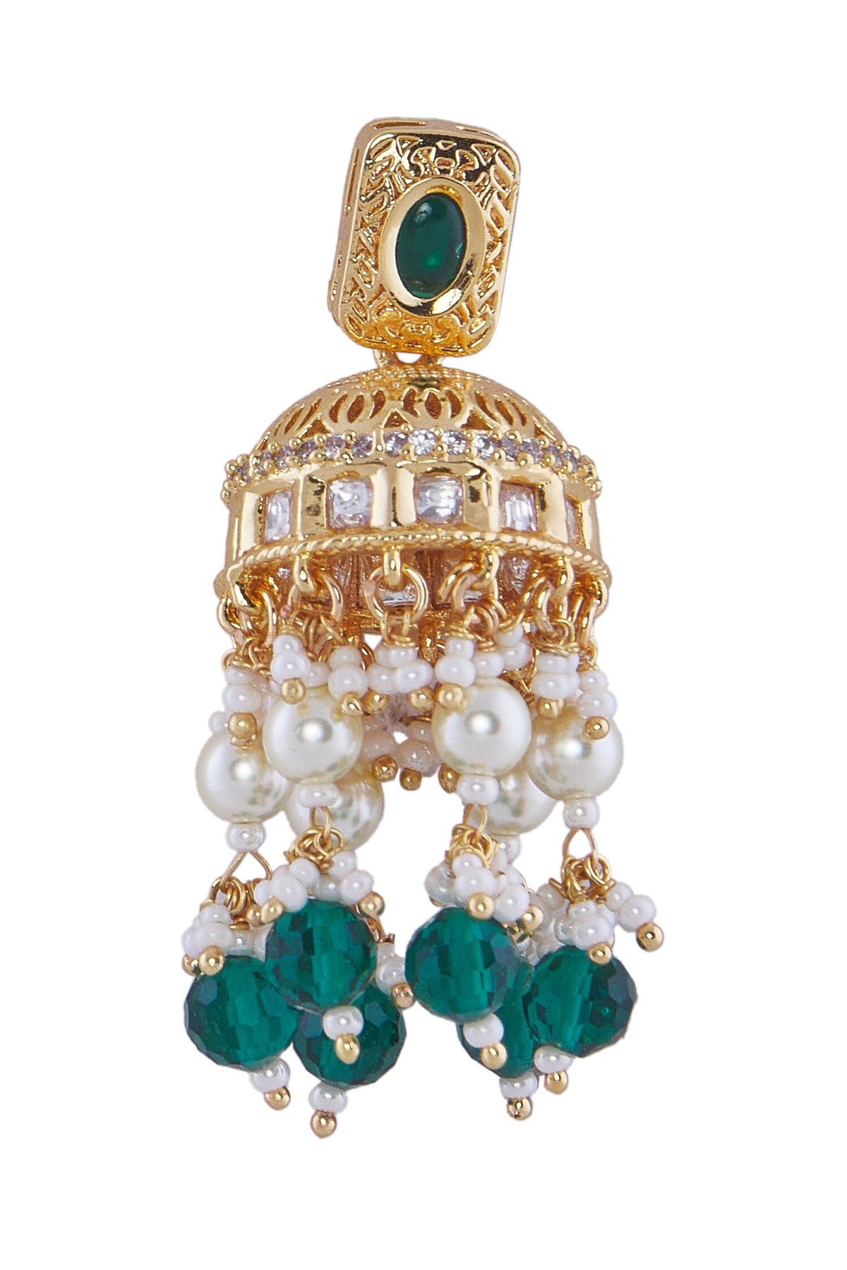 Creme Green Brass Jewellery Set 