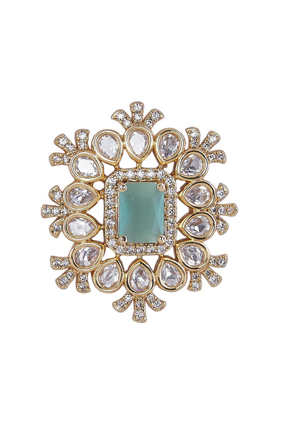 Mint Stone Embellished Necklace Set 