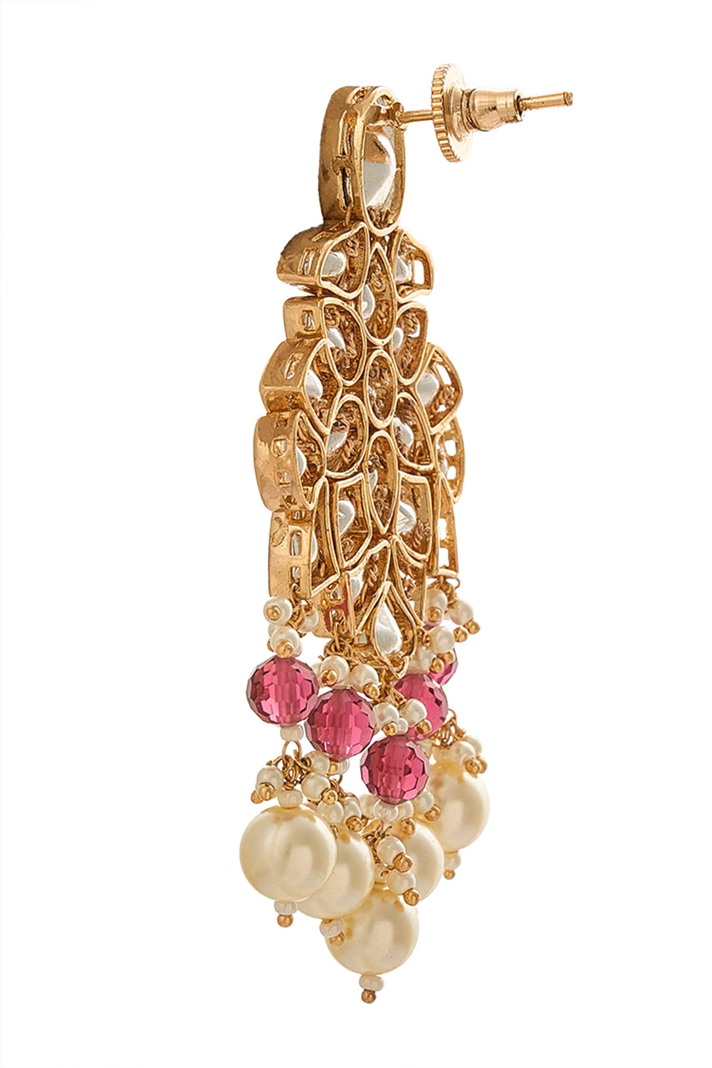 Ruby Brass Necklace & Earring Set 