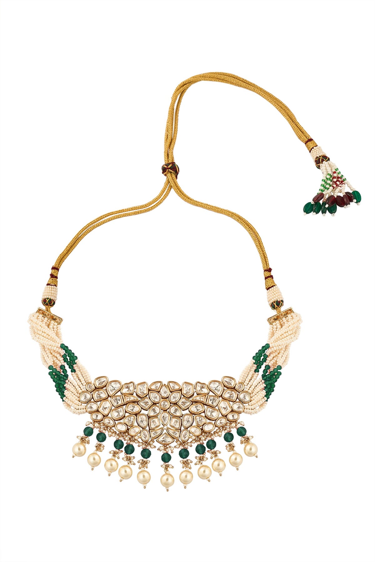 Green Beaded Necklace & Earring Set 