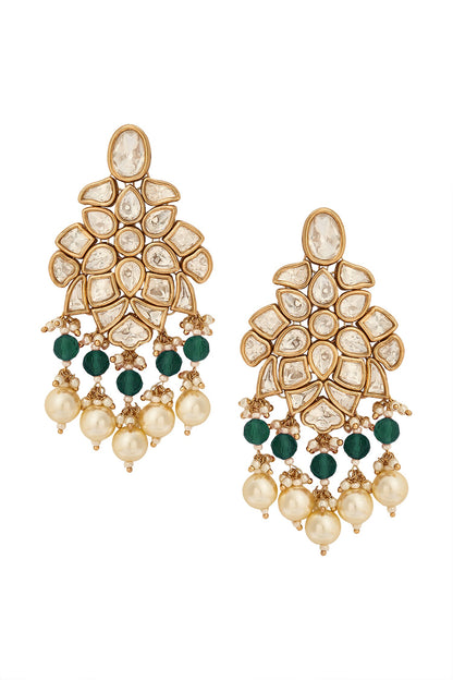 Green Beaded Necklace & Earring Set 