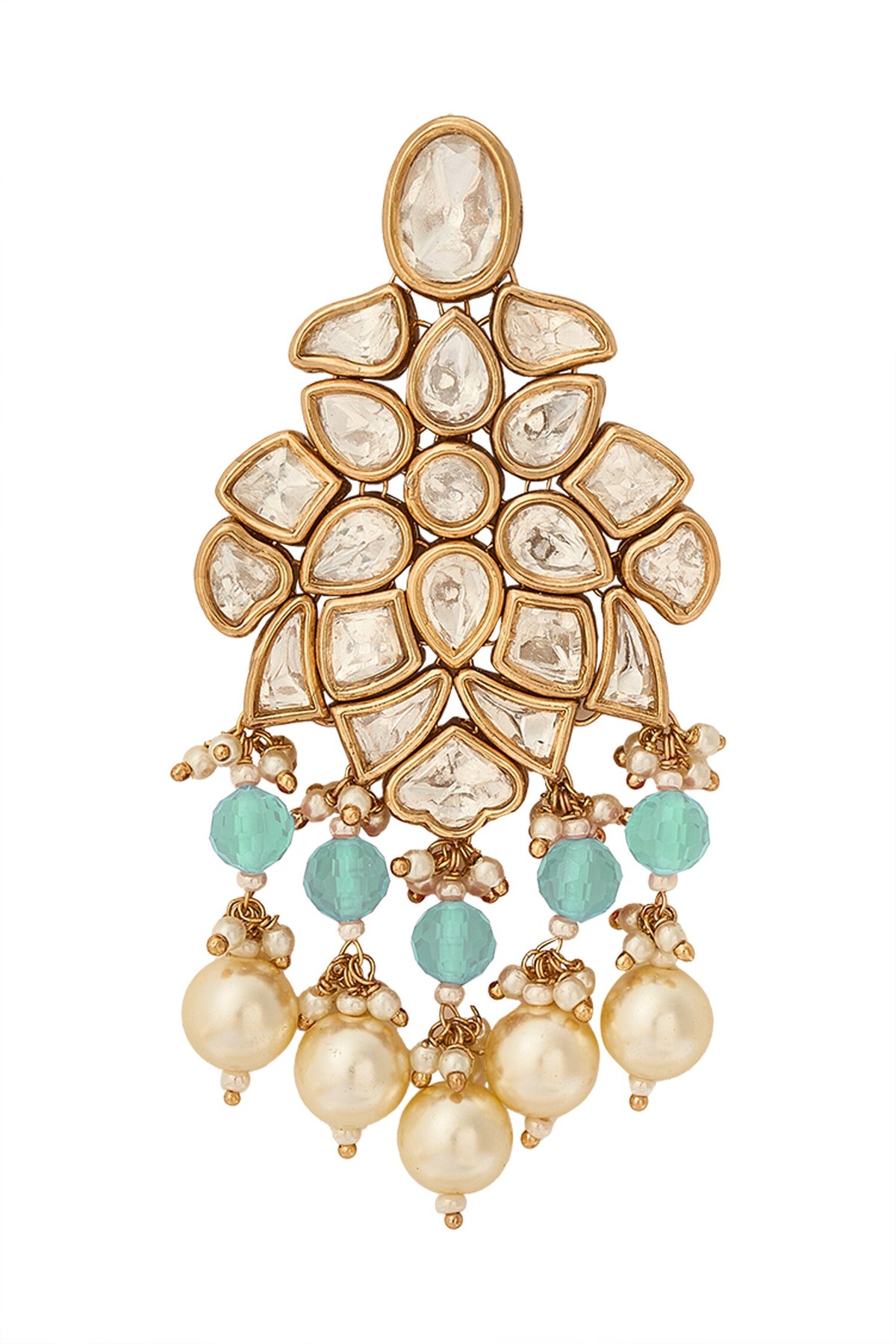 Brass Green Beaded Jewellery Set 