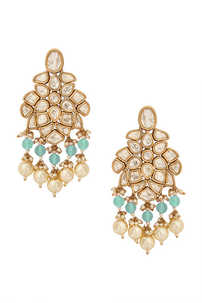 Brass Green Beaded Jewellery Set 