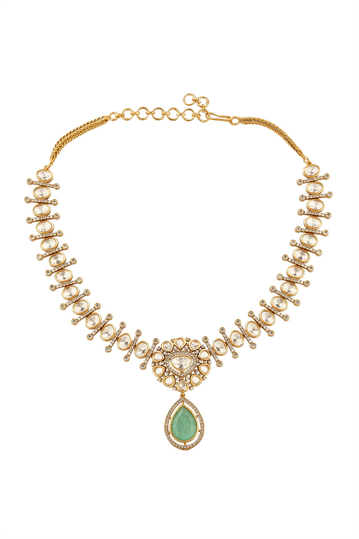 Aqua Gold Necklace & Earring Set 