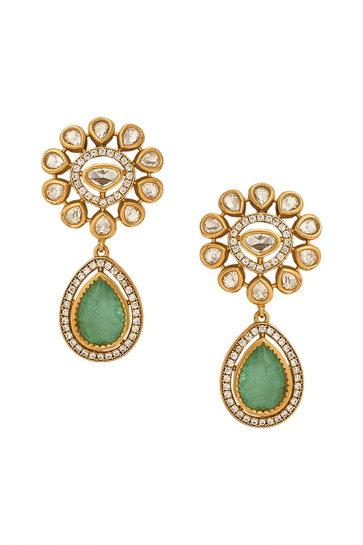 Aqua Gold Necklace & Earring Set 