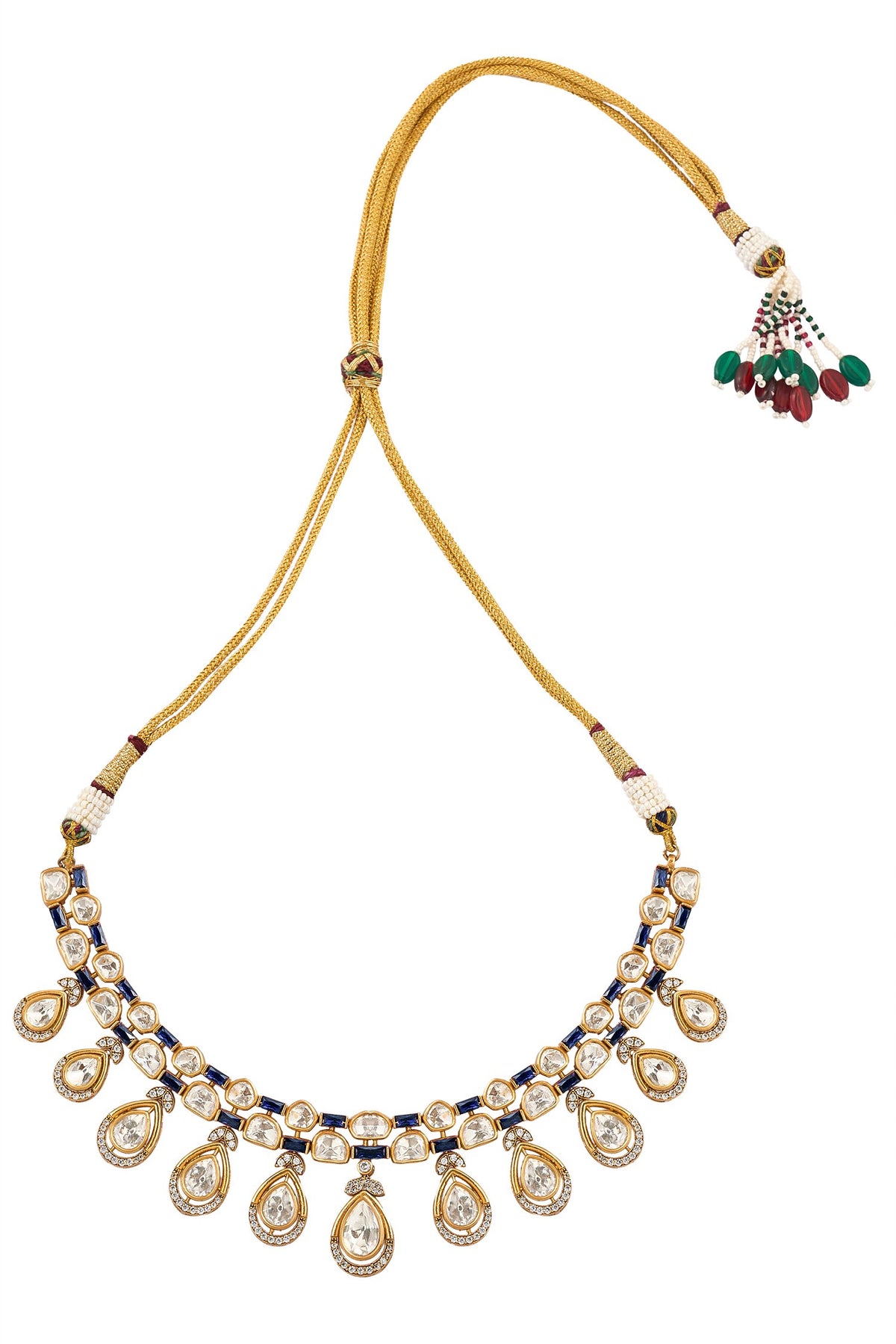 Blue Brass Necklace & Earring Set 