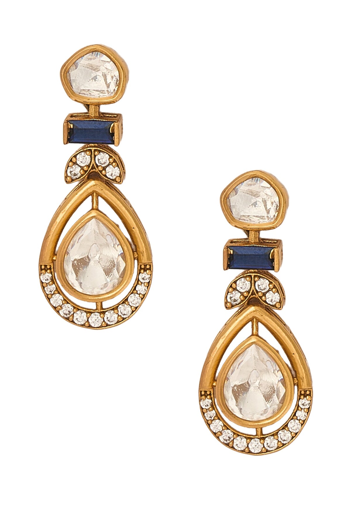Blue Brass Necklace & Earring Set 