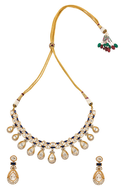 Blue Brass Necklace & Earring Set 