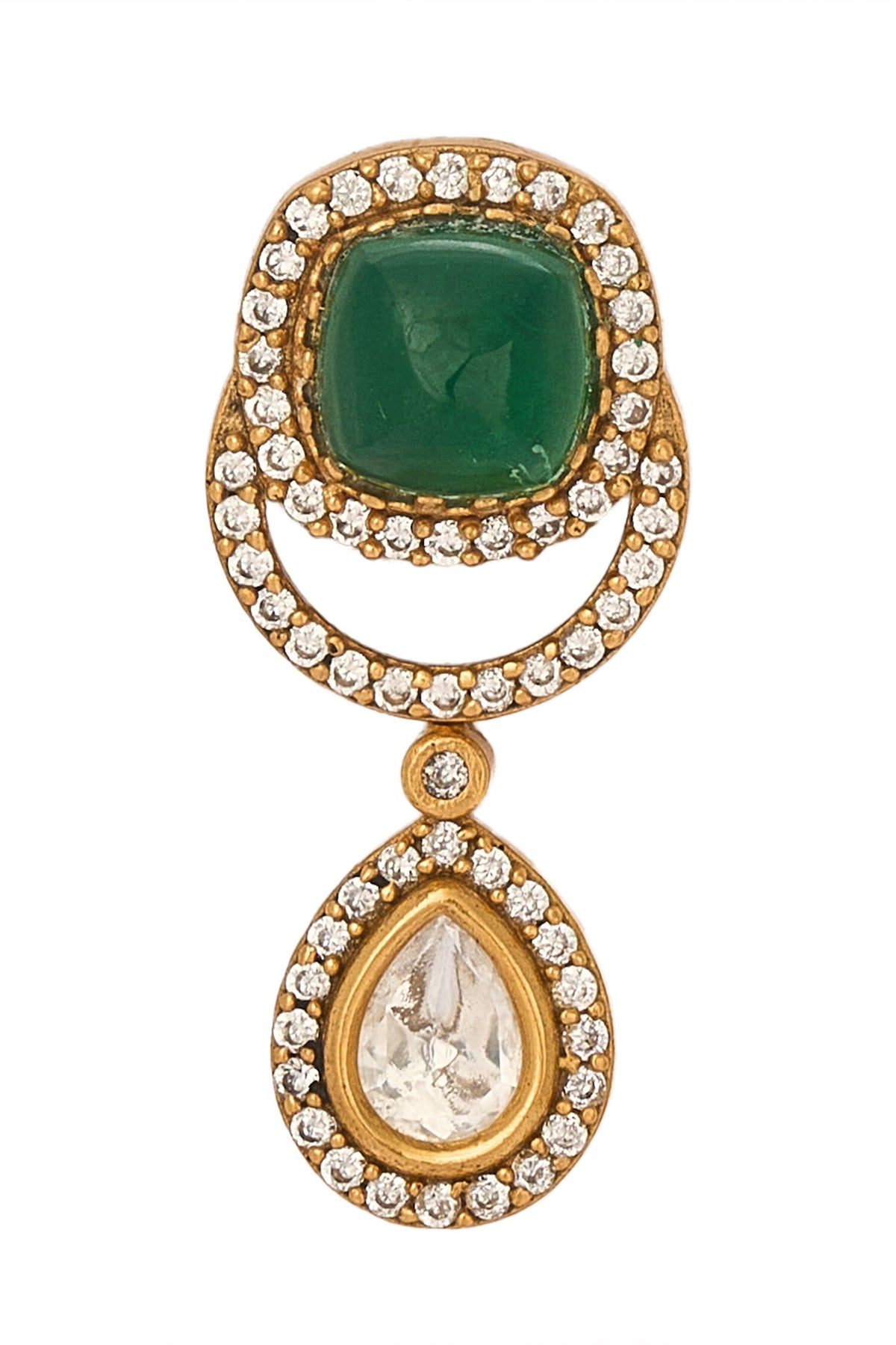 Dark Green Brass Jewellery Set 