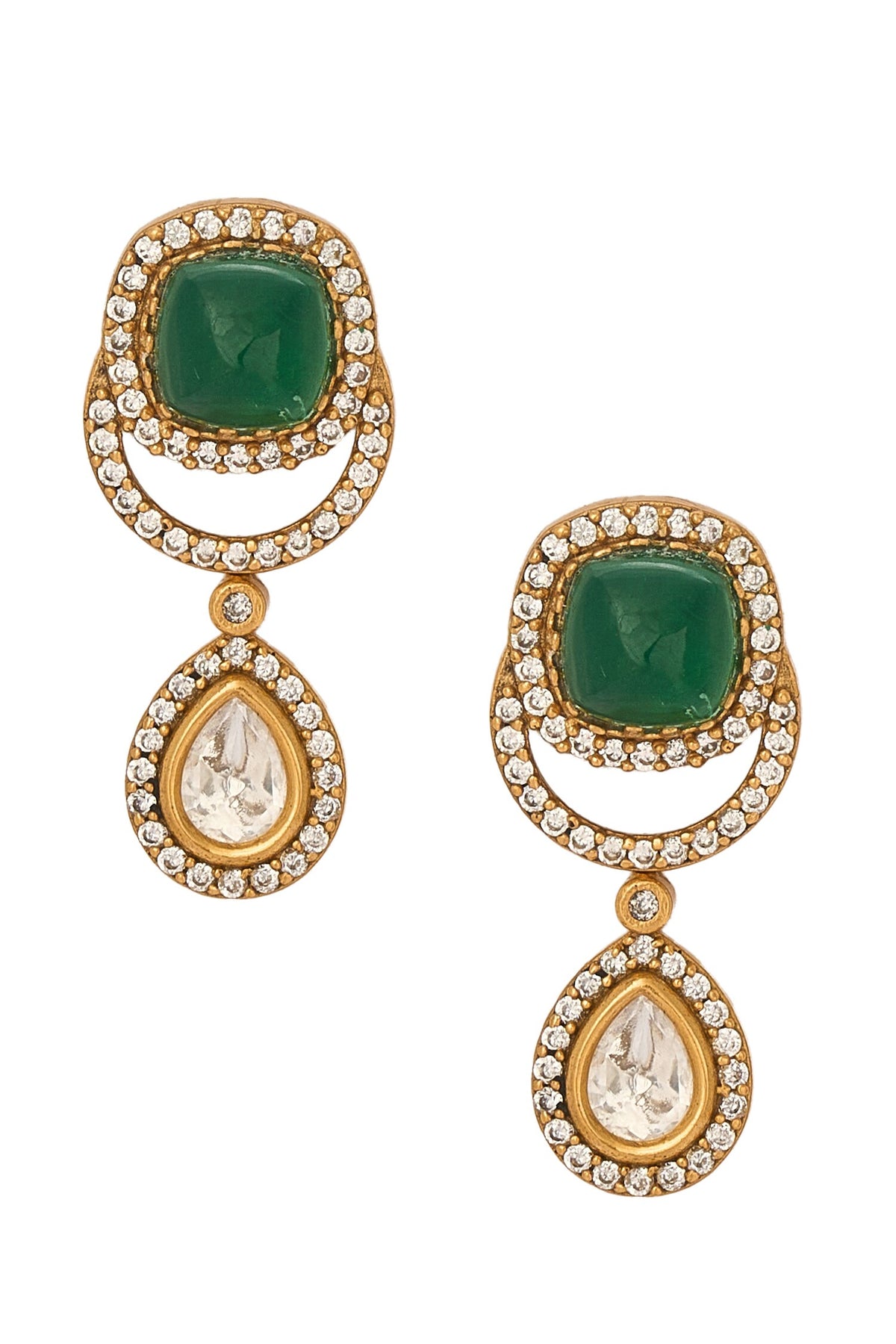 Dark Green Brass Jewellery Set 