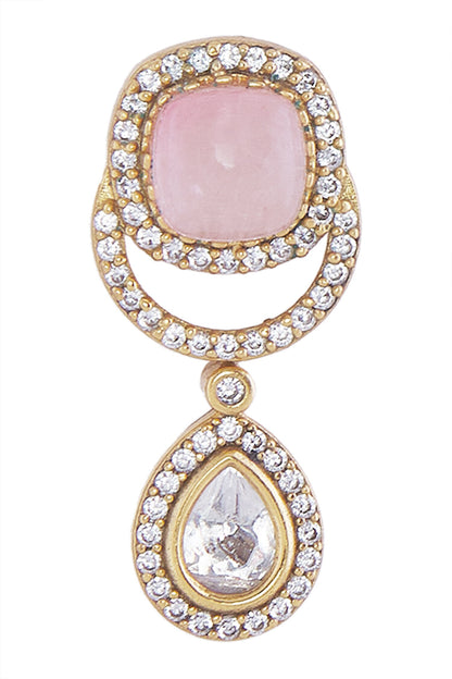 Pink Stone Embellished Jewellery Set 