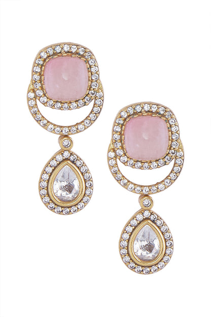 Pink Stone Embellished Jewellery Set 