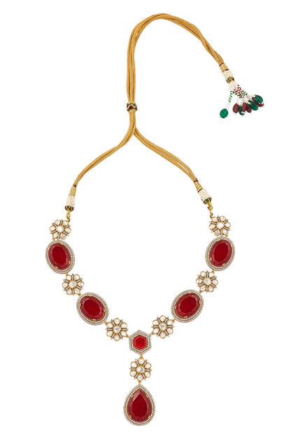 Red Brass Necklace & Earring Set 