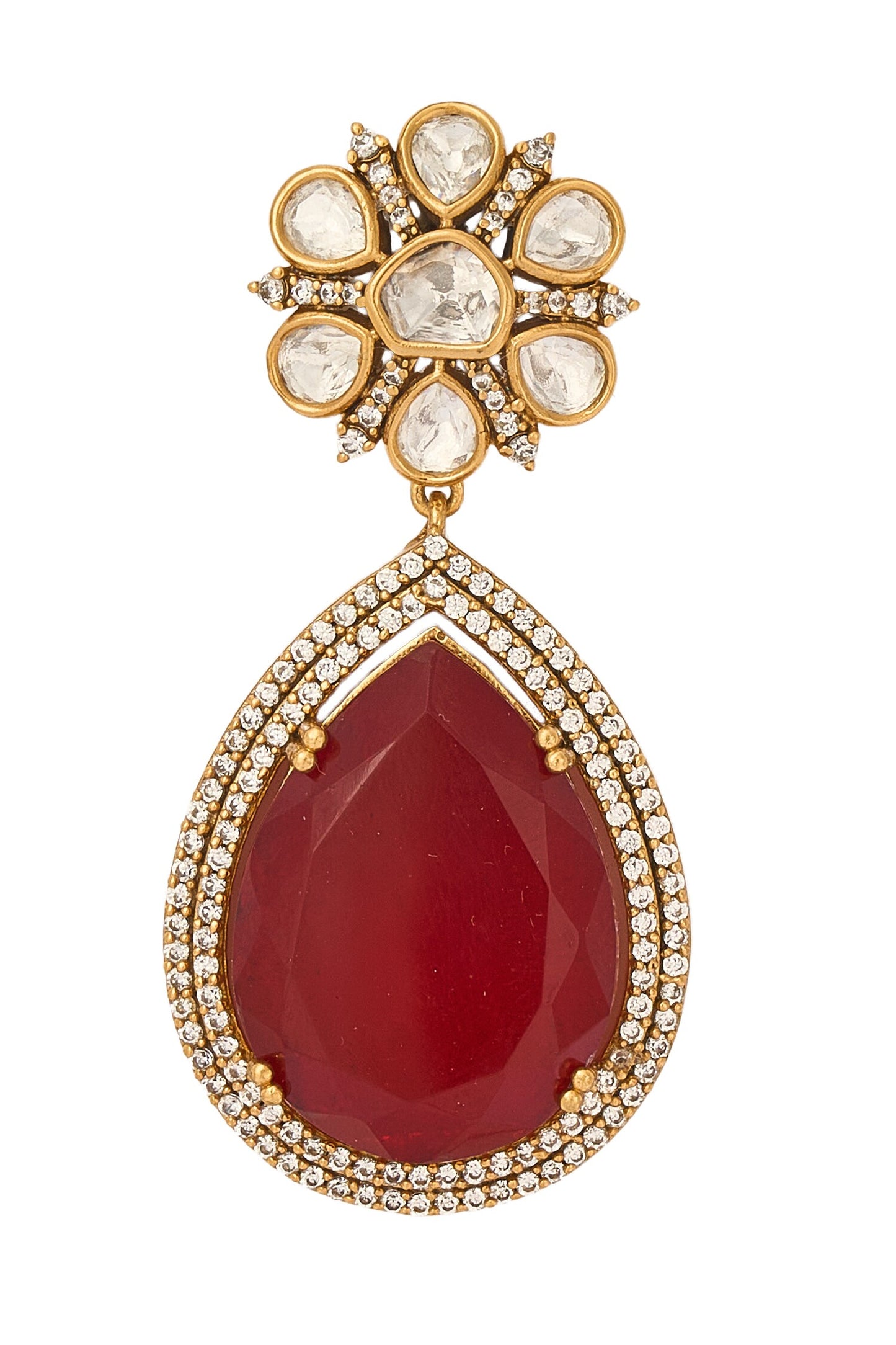 Red Brass Necklace & Earring Set 