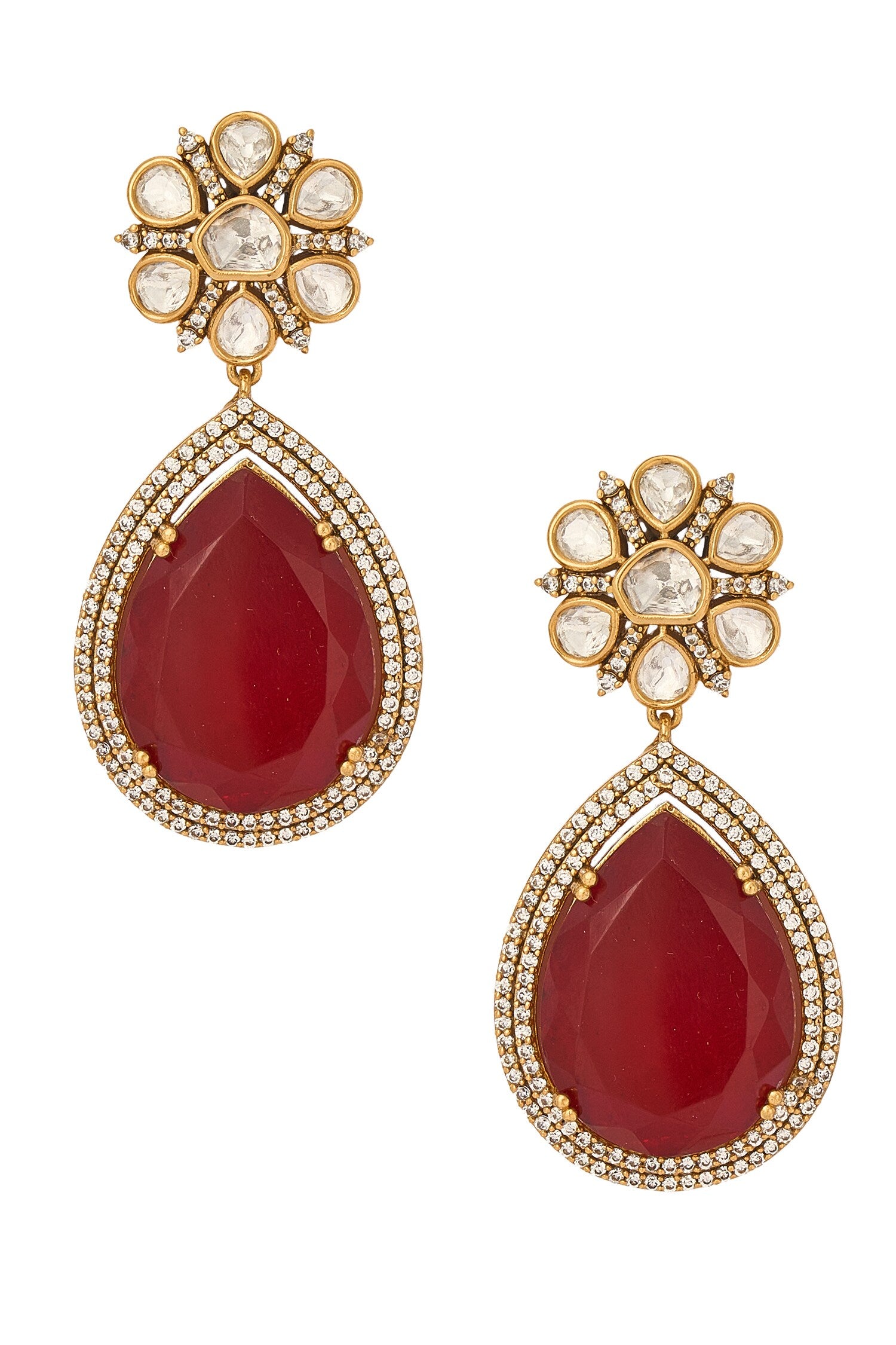 Red Brass Necklace & Earring Set 