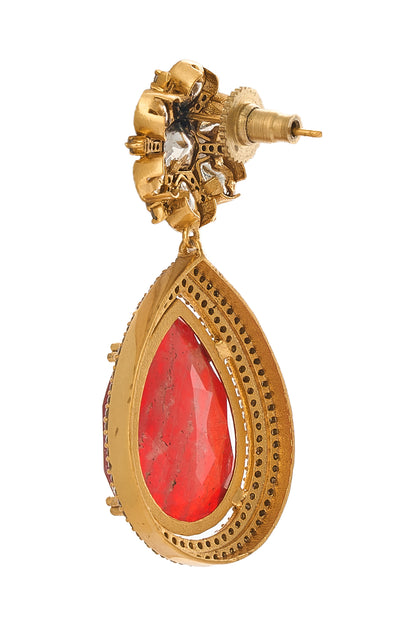 Red Brass Necklace & Earring Set 