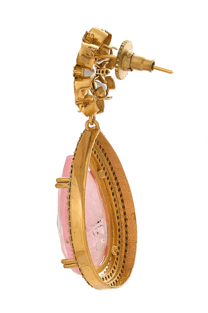 Pink Stone Embellished Jewellery Set 