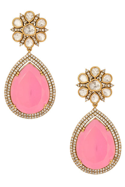 Pink Stone Embellished Jewellery Set 
