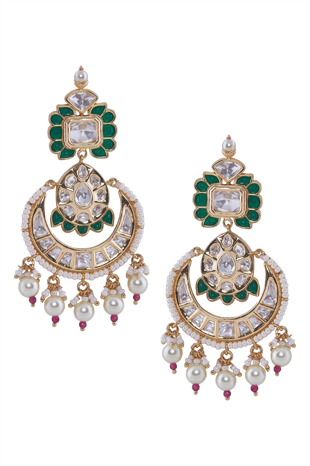 Brass Green & Pink Jewellery Set 
