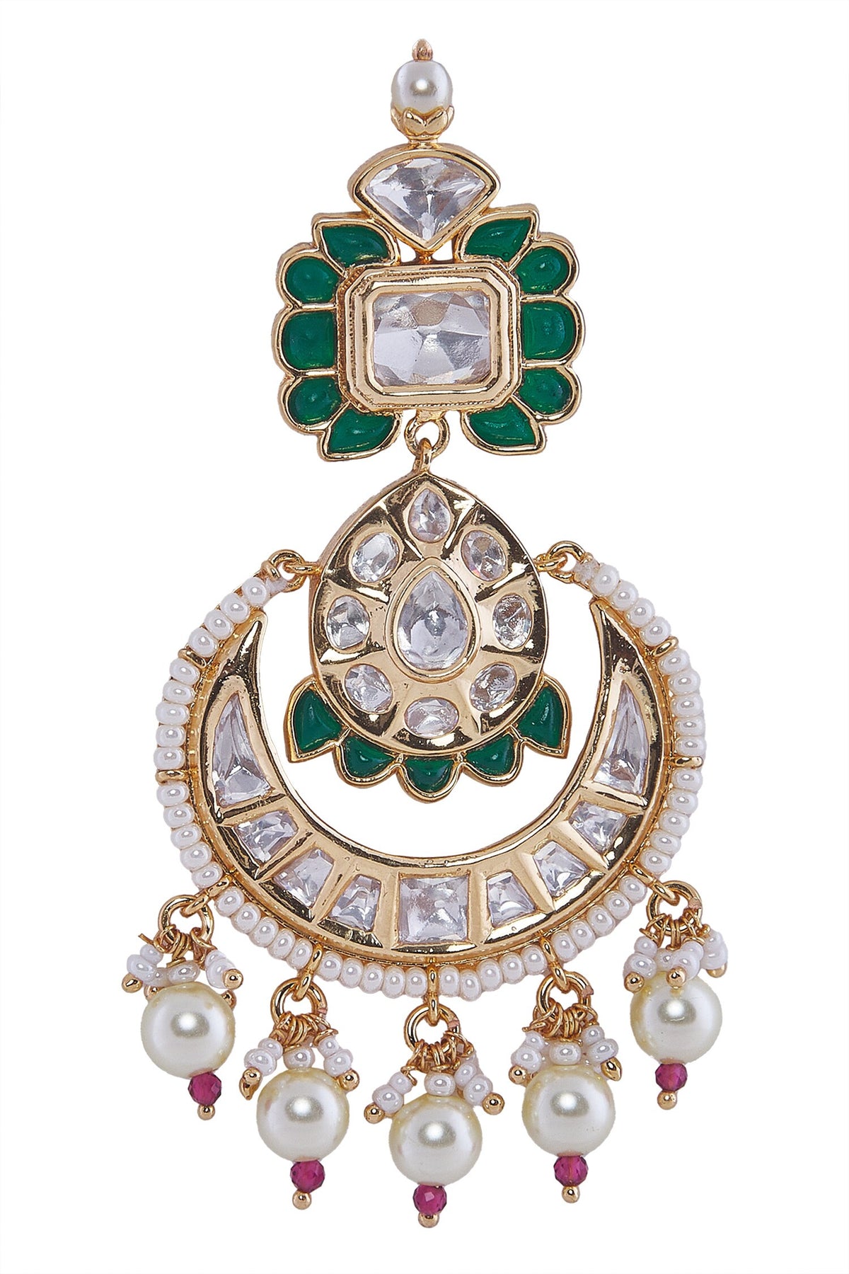 Brass Green & Pink Jewellery Set 