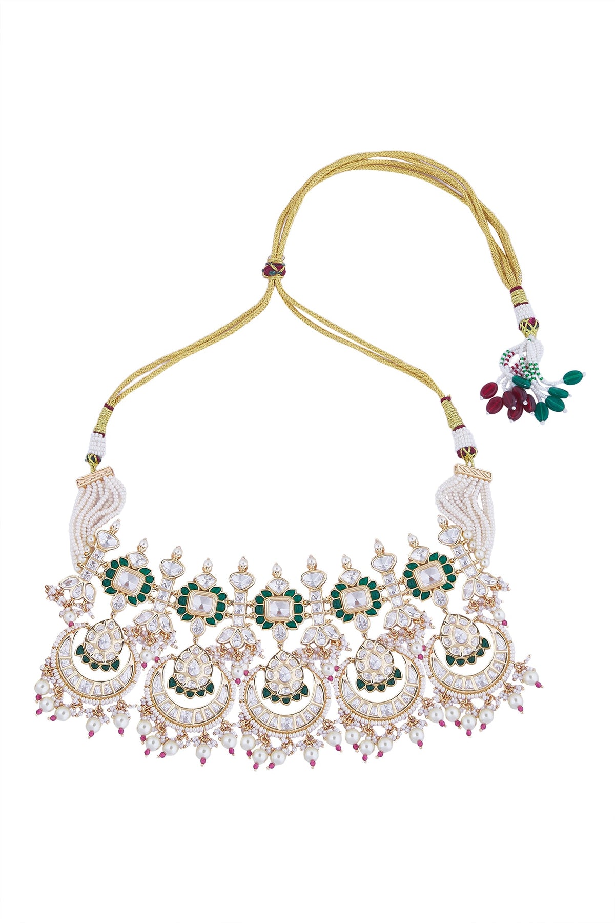 Brass Green & Pink Jewellery Set 
