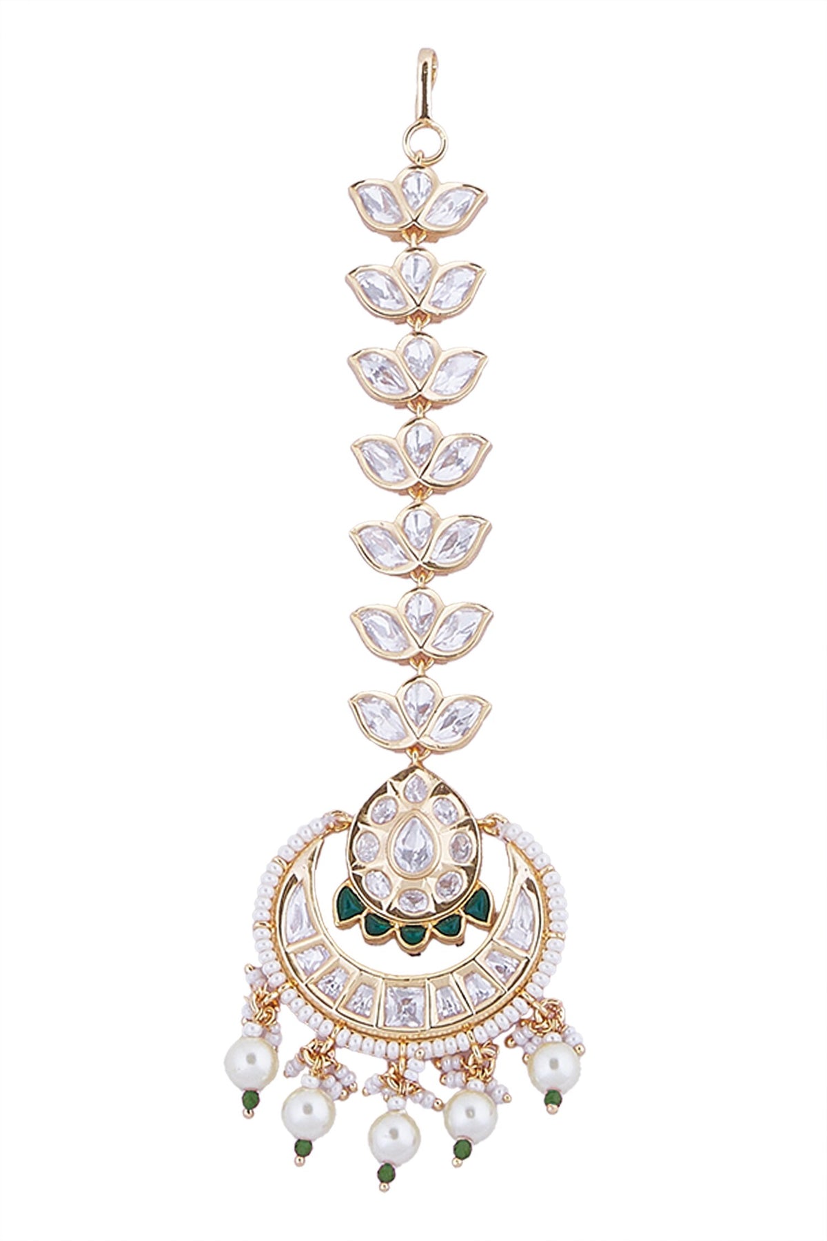 Brass Green & White Jewellery Set 