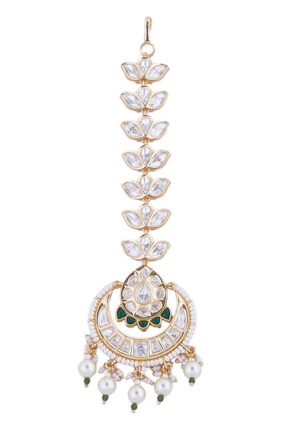 Brass Green & White Jewellery Set 