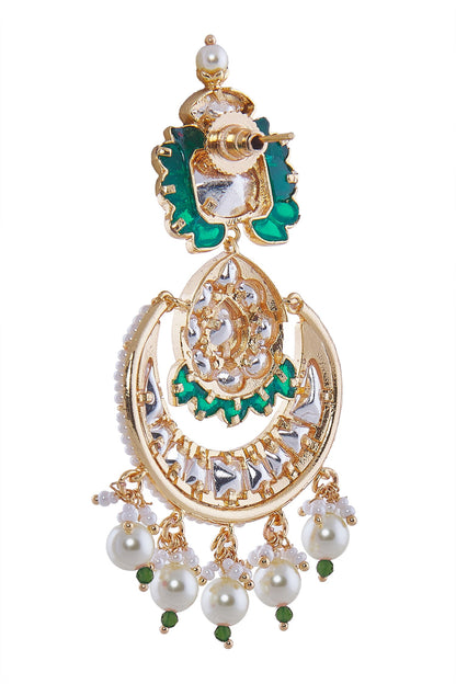 Brass Green & White Jewellery Set 