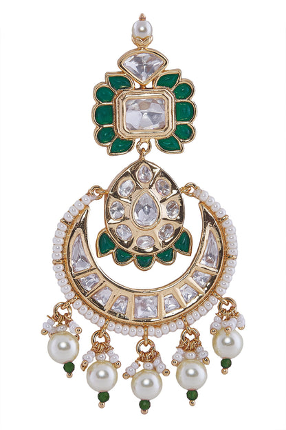 Brass Green & White Jewellery Set 
