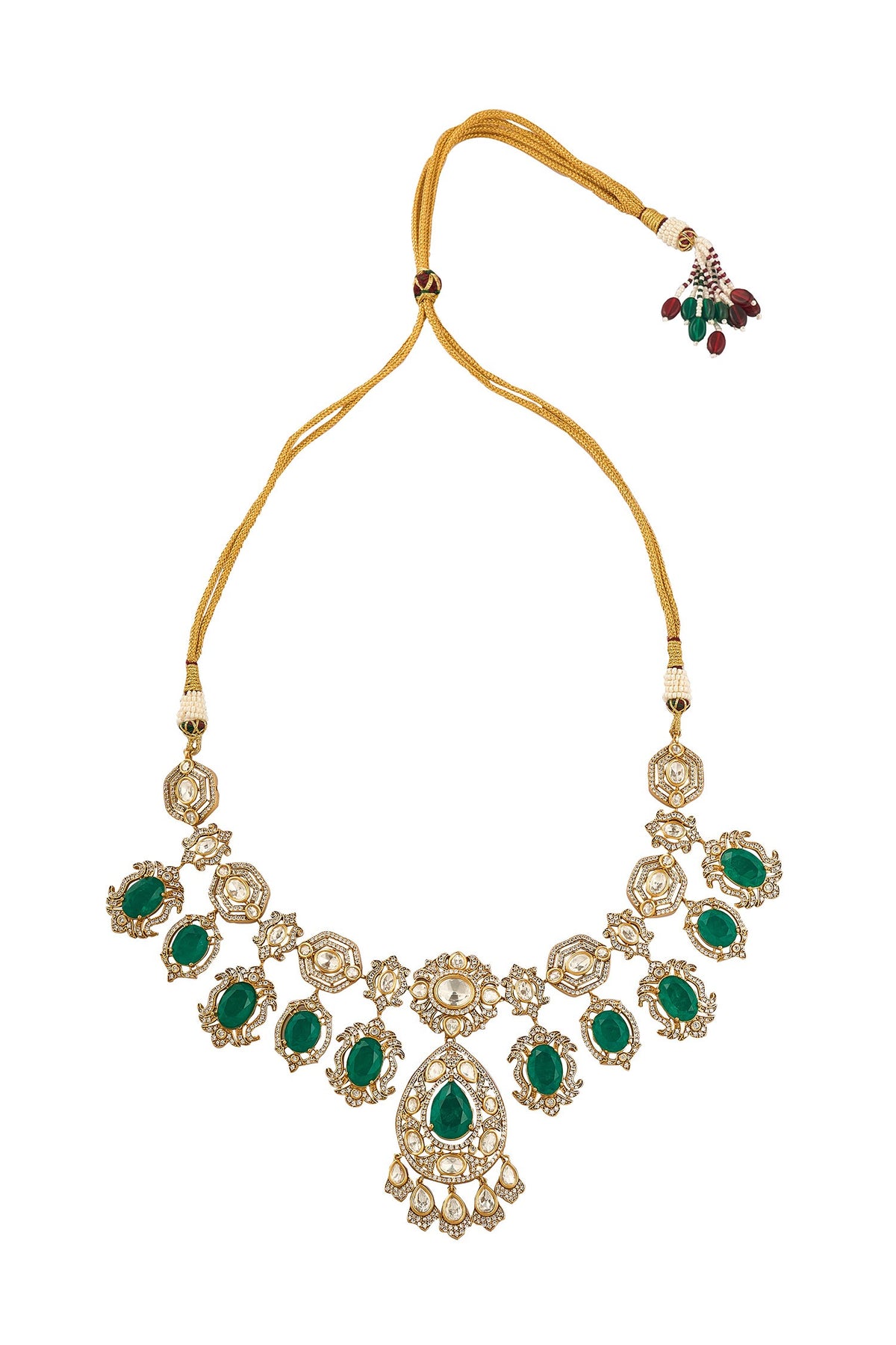 Dark Green Brass Jewellery Set 