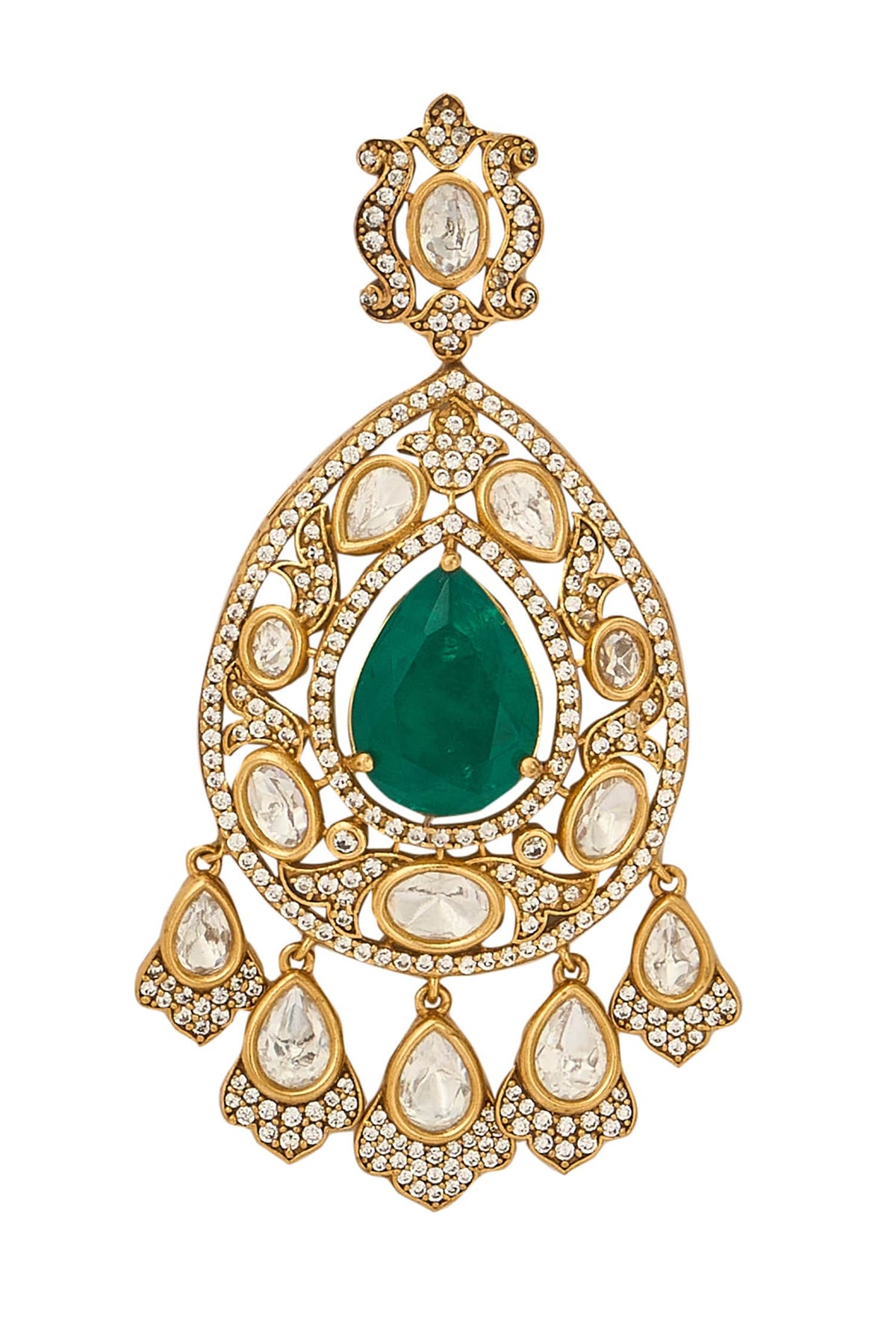 Dark Green Brass Jewellery Set 
