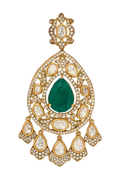 Dark Green Brass Jewellery Set 