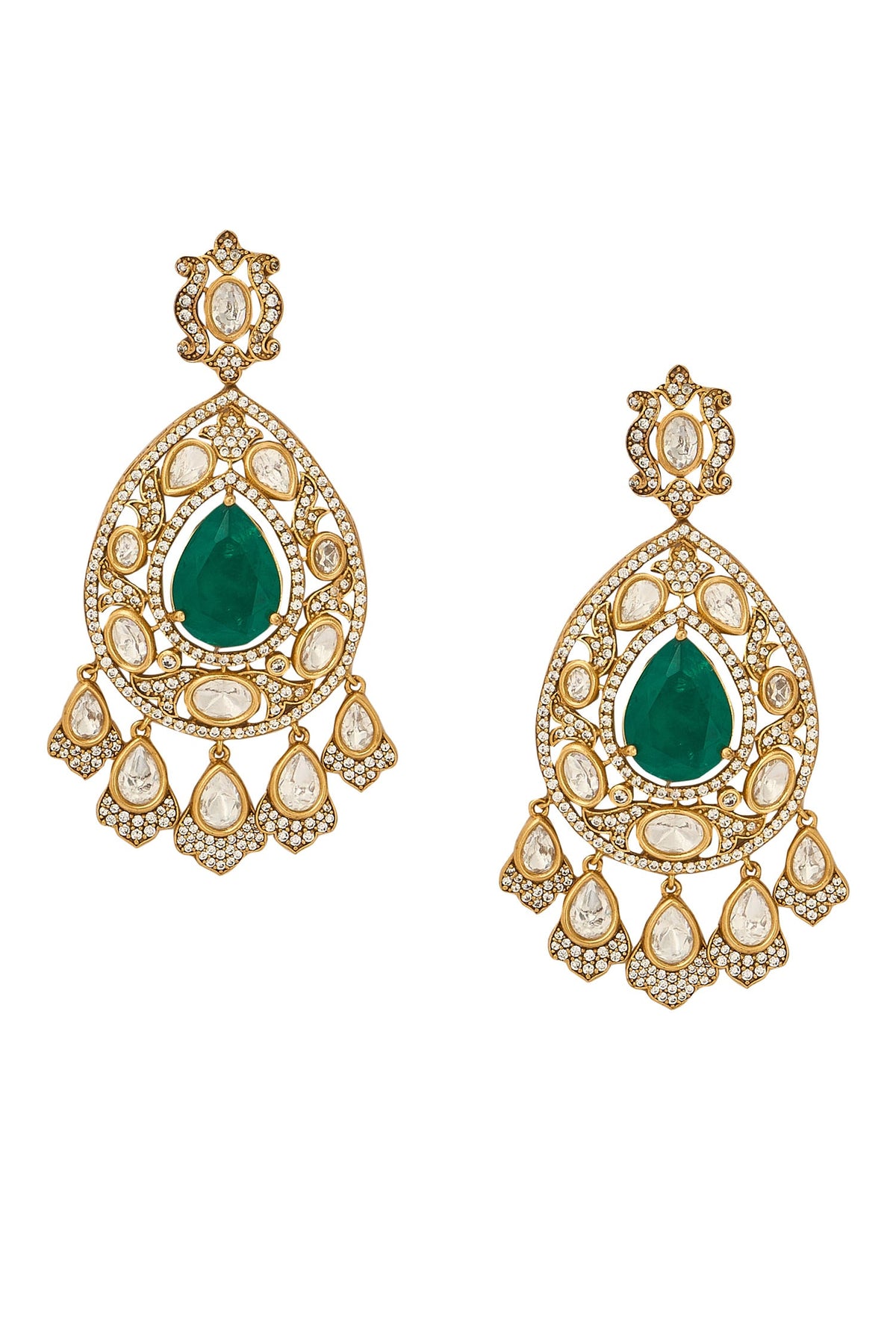 Dark Green Brass Jewellery Set 