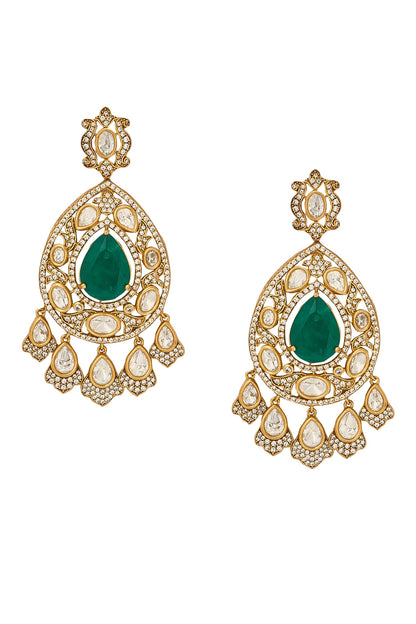 Dark Green Brass Jewellery Set 