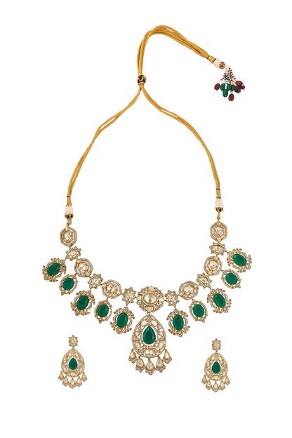 Dark Green Brass Jewellery Set 