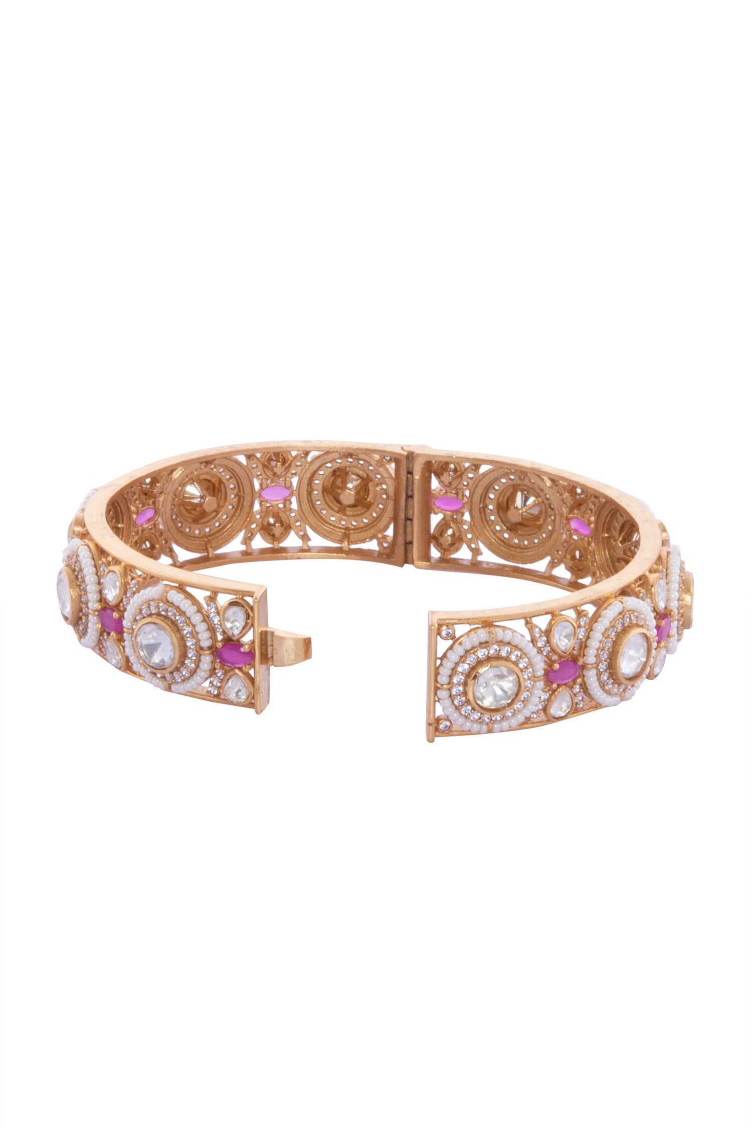 Ruby & Gold Embellished Bangles 