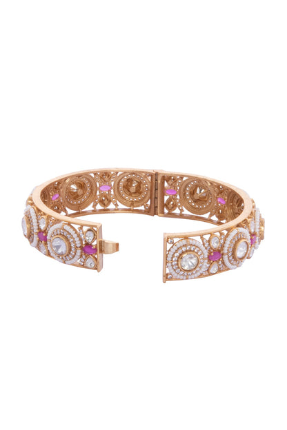 Ruby & Gold Embellished Bangles 