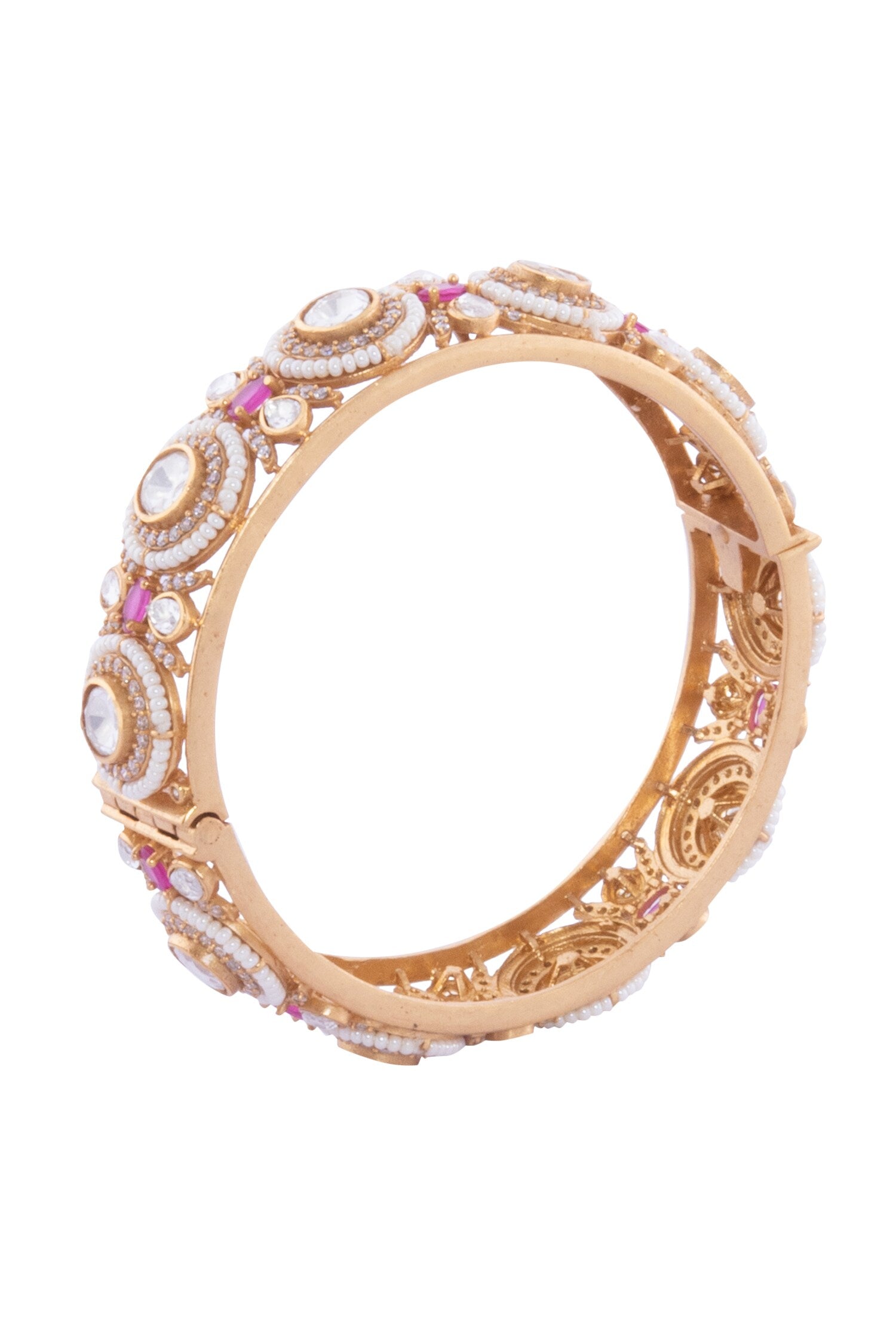 Ruby & Gold Embellished Bangles 