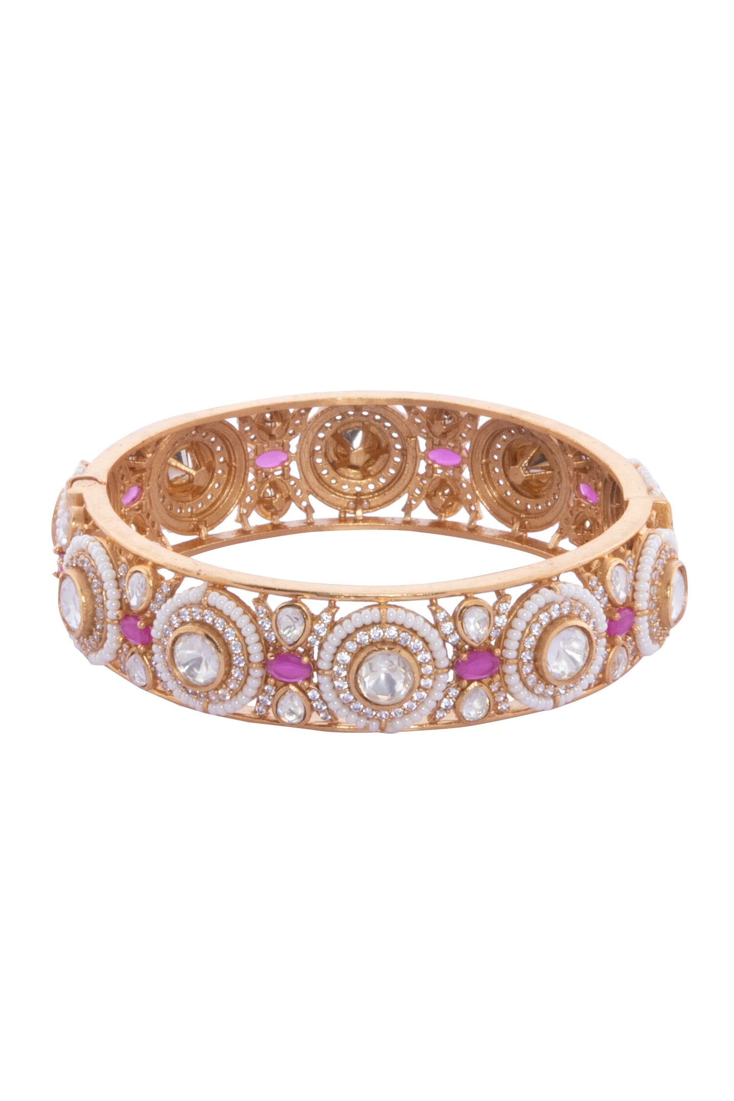 Ruby & Gold Embellished Bangles 