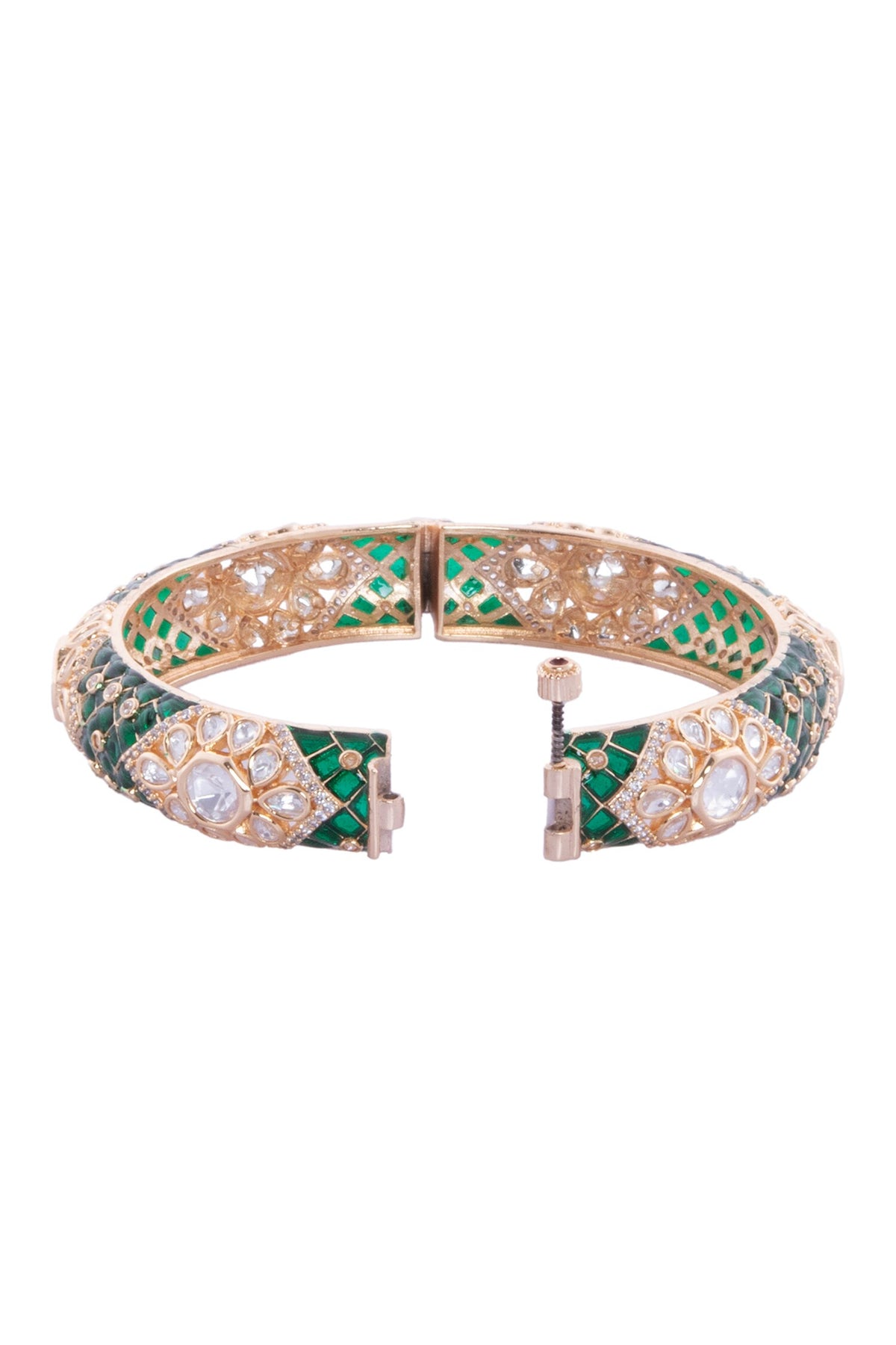 Green & Gold Decorative Bangles 
