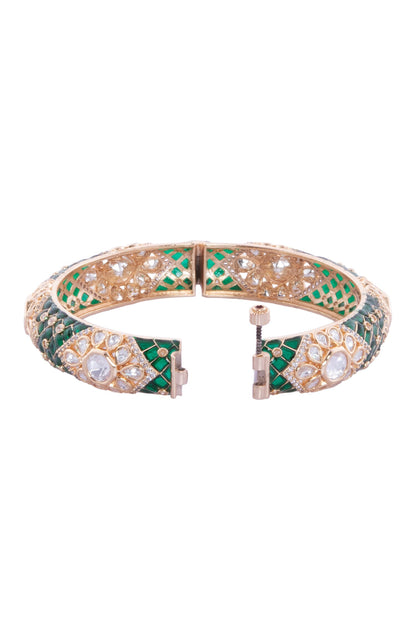 Green & Gold Decorative Bangles 